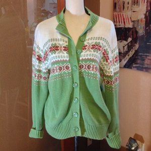 Tiara International Fair Isle Button Cardigan